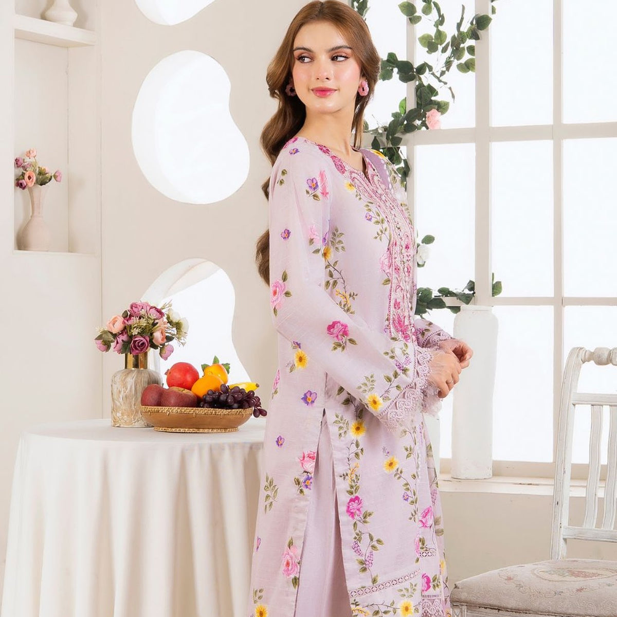 Meerak Stitched 3 piece Embroidered Suit - Calista