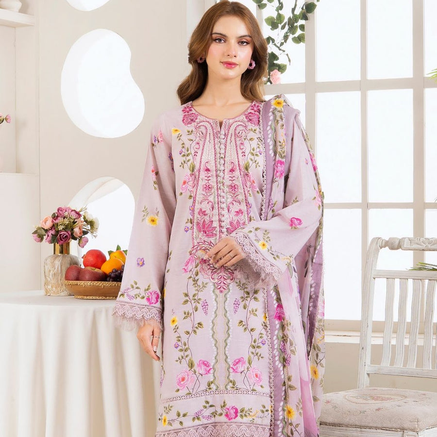 Meerak Stitched 3 piece Embroidered Suit - Calista