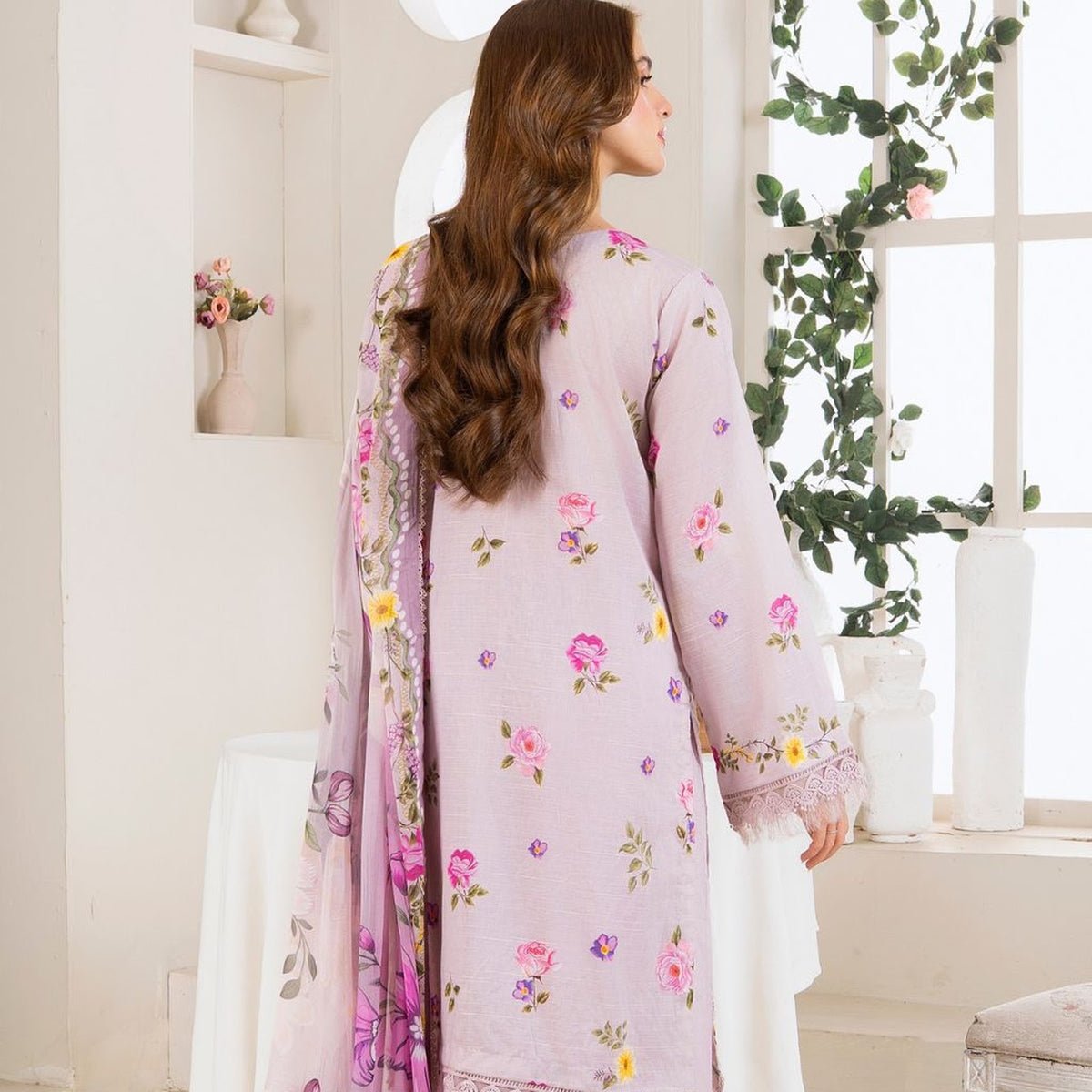 Meerak Stitched 3 piece Embroidered Suit - Calista