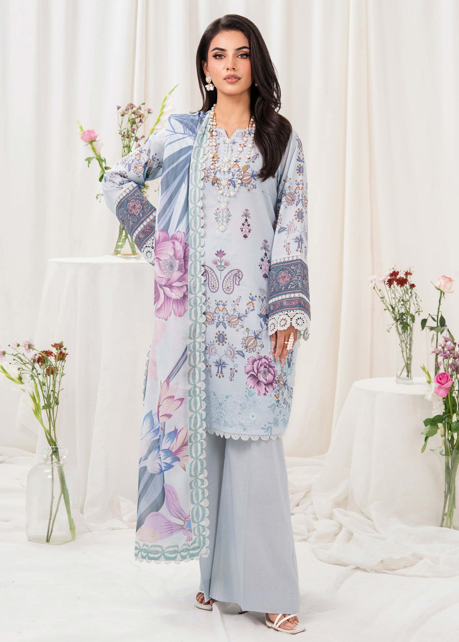 Meerak Stitched 3 piece Embroidered Suit - Fostelle