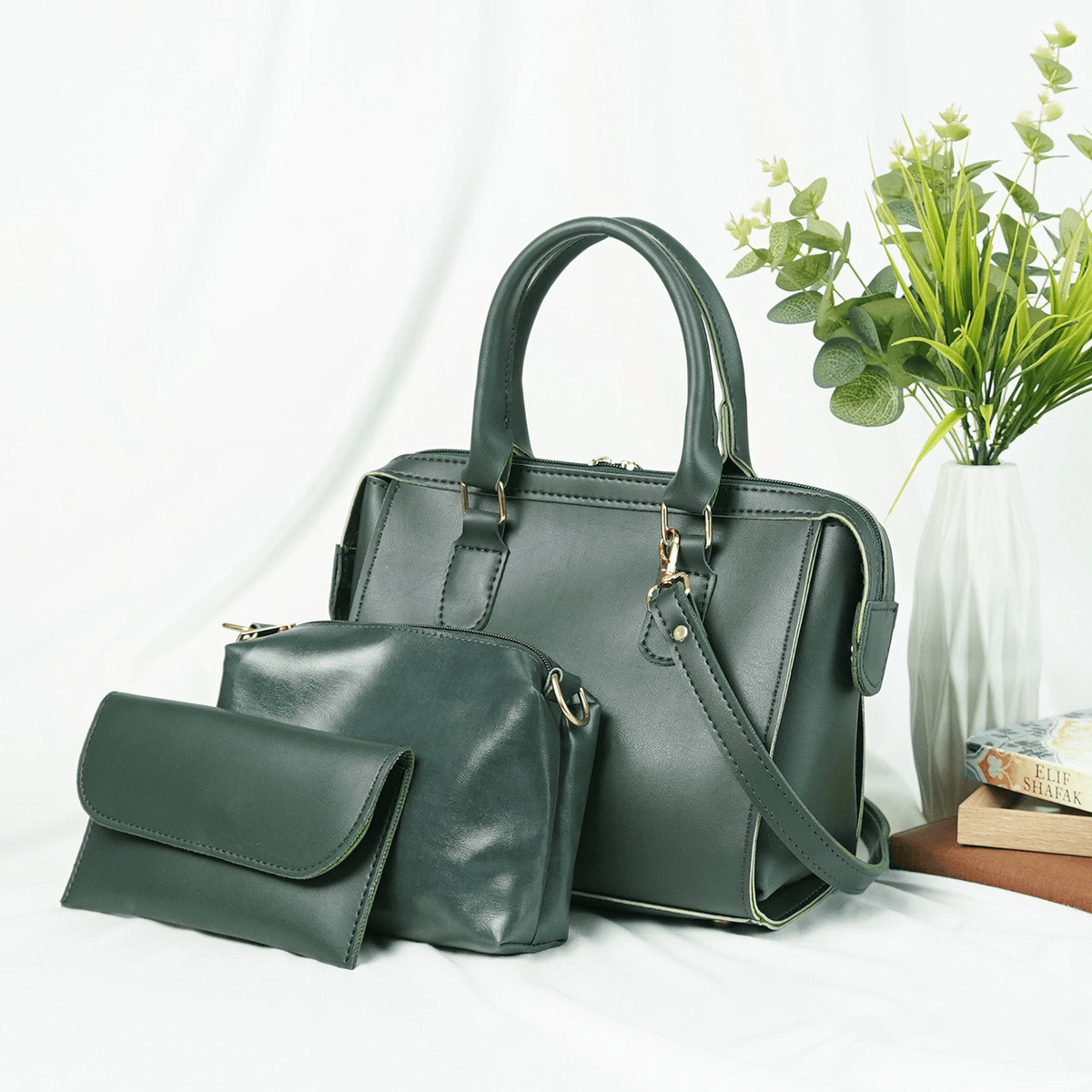 Astore Olive Bag Set of 3 Green