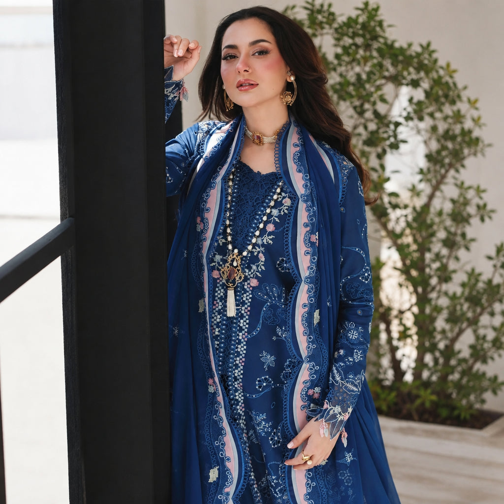 Turbo Light 3 Piece Unstitched Embroidered Lawn Suit