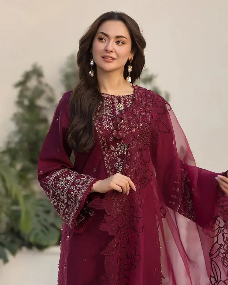Turbo Light 3 Piece Unstitched Embroidered Lawn Suit