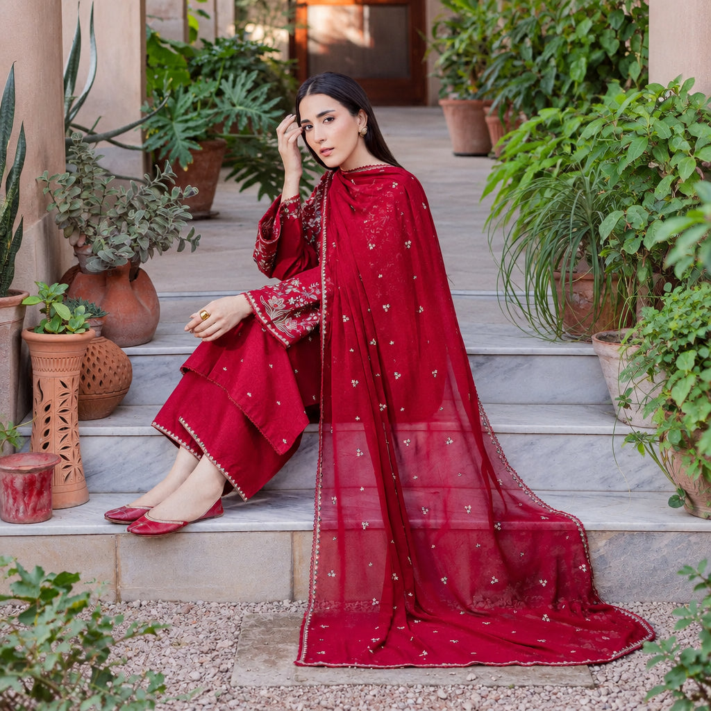 Turbo Light 3 Piece Unstitched Heavy Embroidered Lawn Suit
