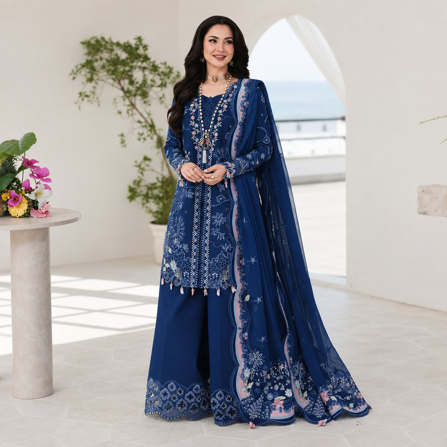 Turbo Light 3 Piece Unstitched Embroidered Lawn Suit